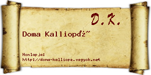 Doma Kalliopé névjegykártya